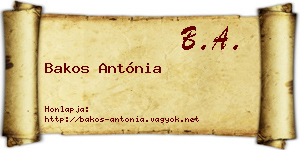 Bakos Antónia névjegykártya